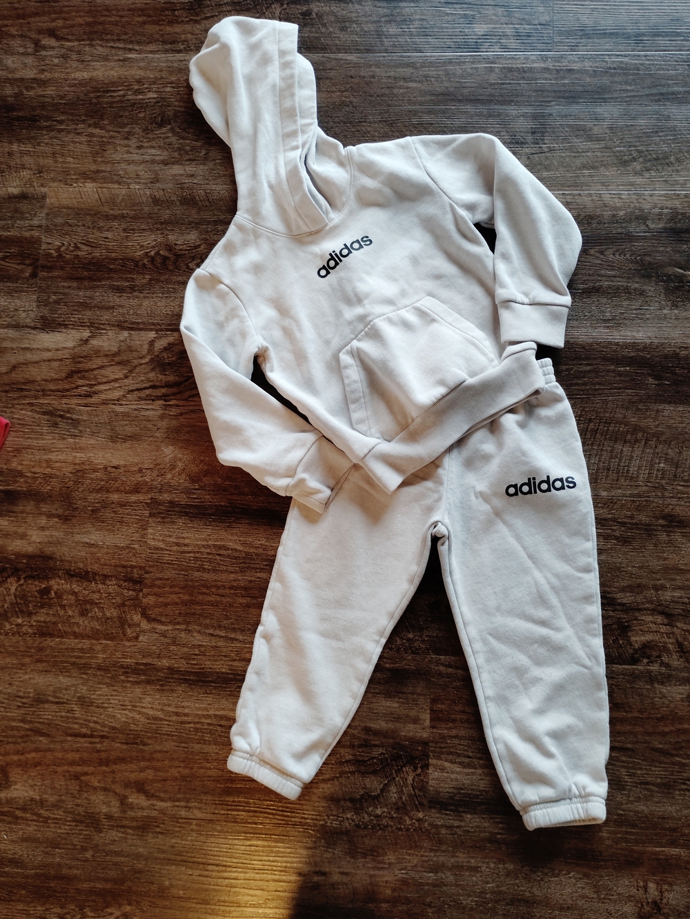 adidas Kids Cream Hoodie & Jogger Matching Set